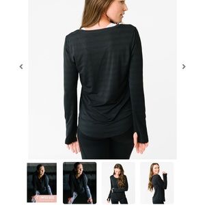 Black Subtle Stripe Long Sleeve T- Medium